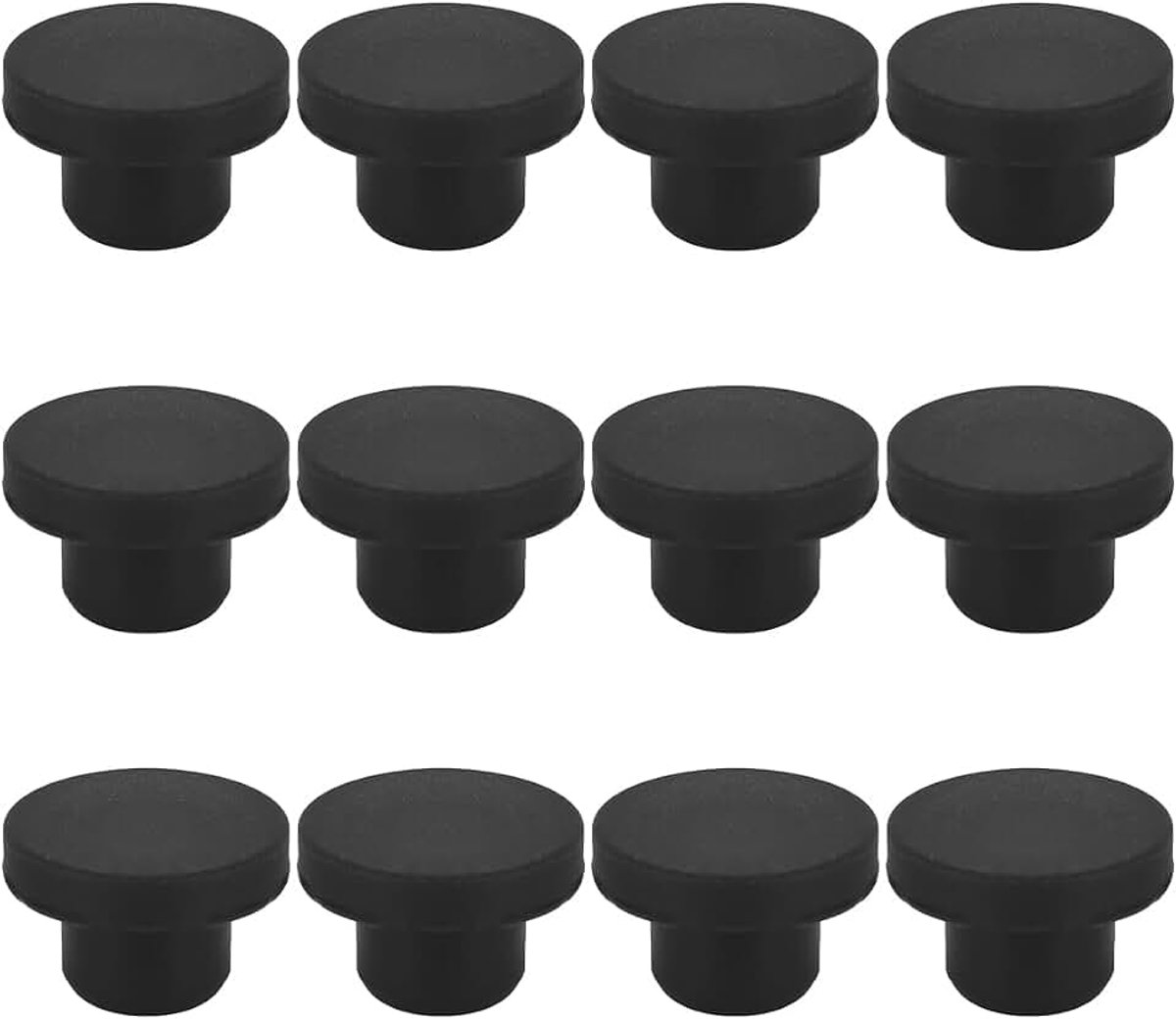 Pluggen met een diameter van 13 mm, flexibele T-vormige afdichtpluggen, laboratorium, keuken, huishouden, zwart