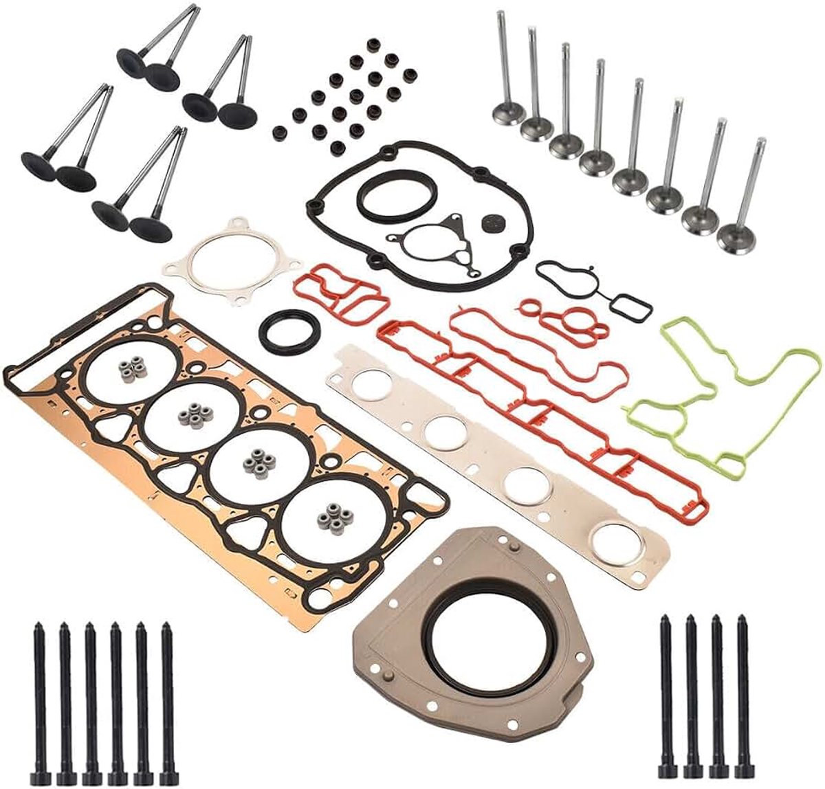 Cilinderkoppakking met ventielset met bout Compatibel met 1.8 TFSI 2.0 TFSI 1.8 TSI 2.0 TSI 06H103383AF 06J103383D 06H103085J 06H103085G 06J 06H103085G 06J103085G 06JB1031