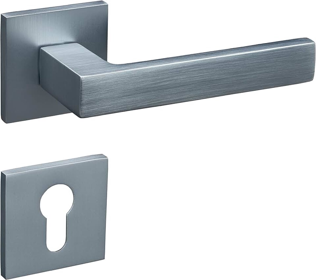 Vierkante rozet deurbeslag deurgrepen binnendeuren accessoires deurklink deurklink binnendeurgrepen (PZ profielcilinder, matchroom, productafmetingen 12,2 l x 5,2 B cm)