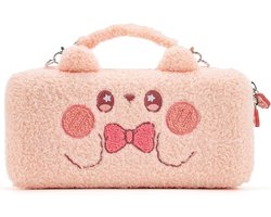 Pink Bunny Plush Bag Carry Case Compatible with Nintendo Switch/OLED - Portable Slim Travel Carrying Case with Removable Handle Fit Switch Console & Game Accessories