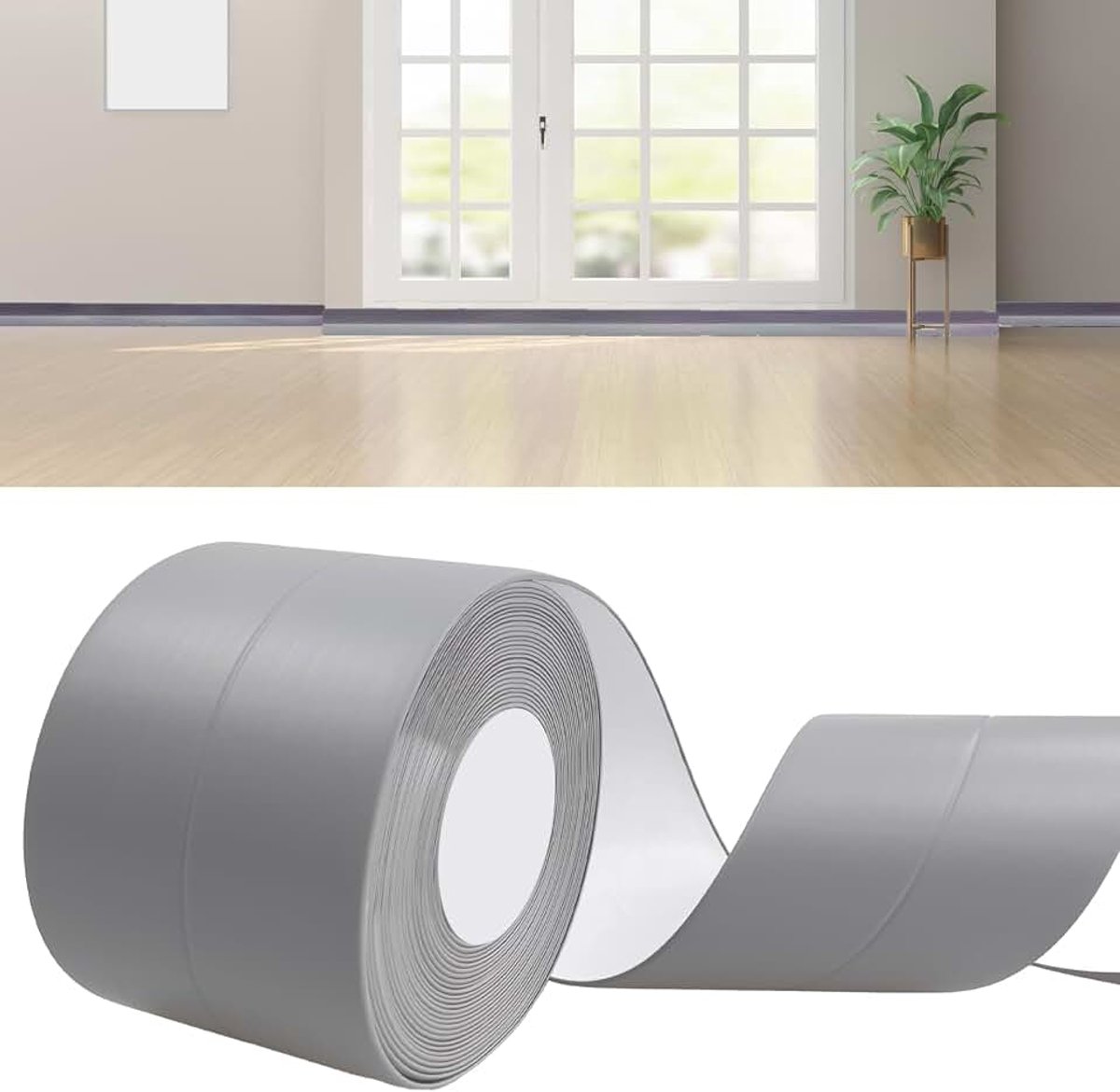 Wit Plint, 30mmx30mmx6M, Zelfklevend PVC Plakplint, Flexibele Afwerking voor Keuken en Badkamer
