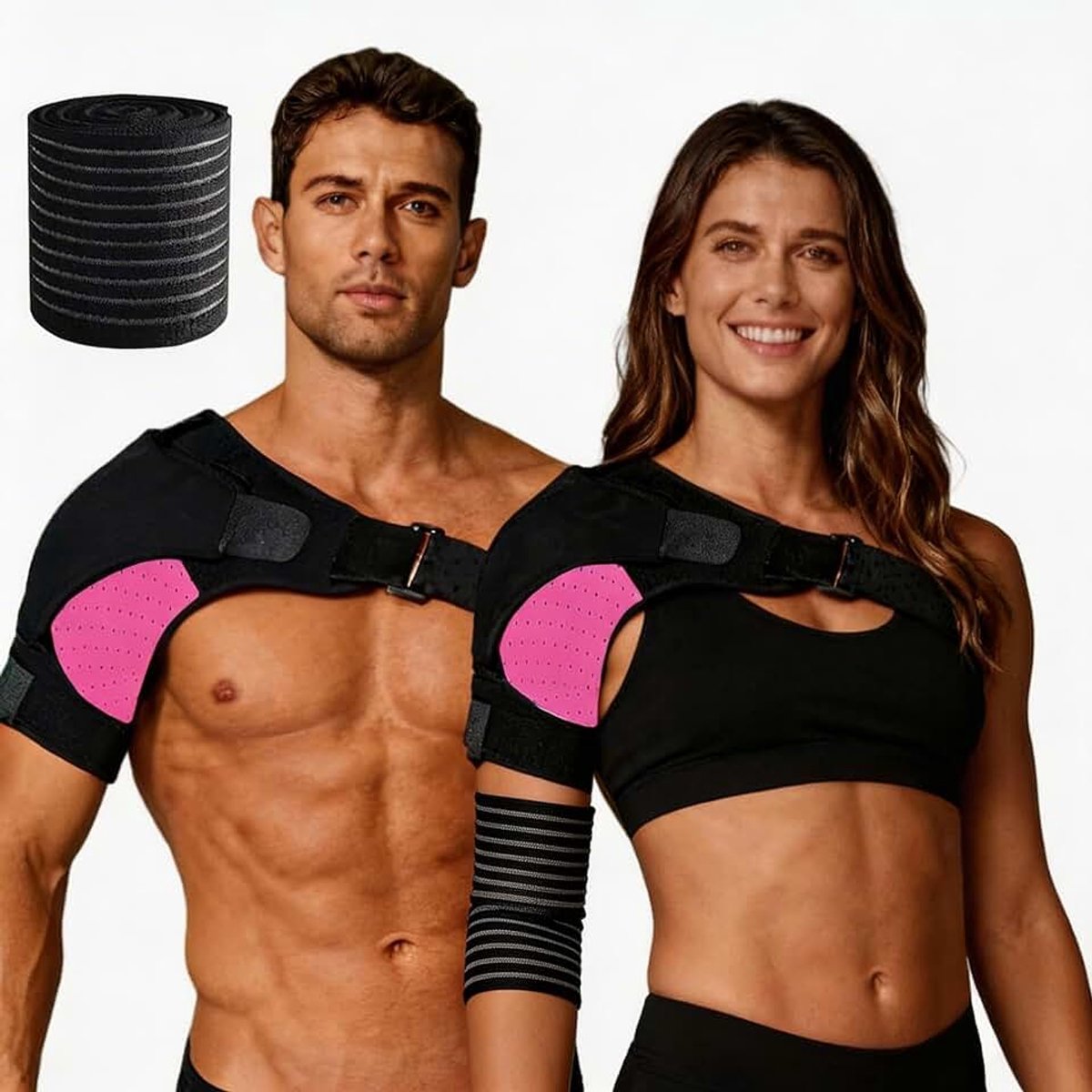 Schouderbandage voor dames/heren met compressie, ademende neopreen schoudersteun, schouderondersteunende bandage voor blessurepreventie, herstel en sportblessures