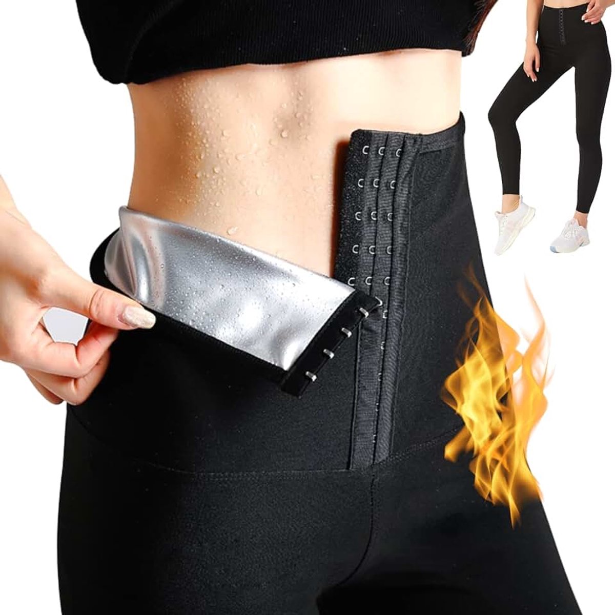 Leggings Saunabroek Saunapak Shapewear Broek Boksen Trainingspak Taille Trainer Shaper Sweatsuit Oefening Fitness Gym Vrouwen