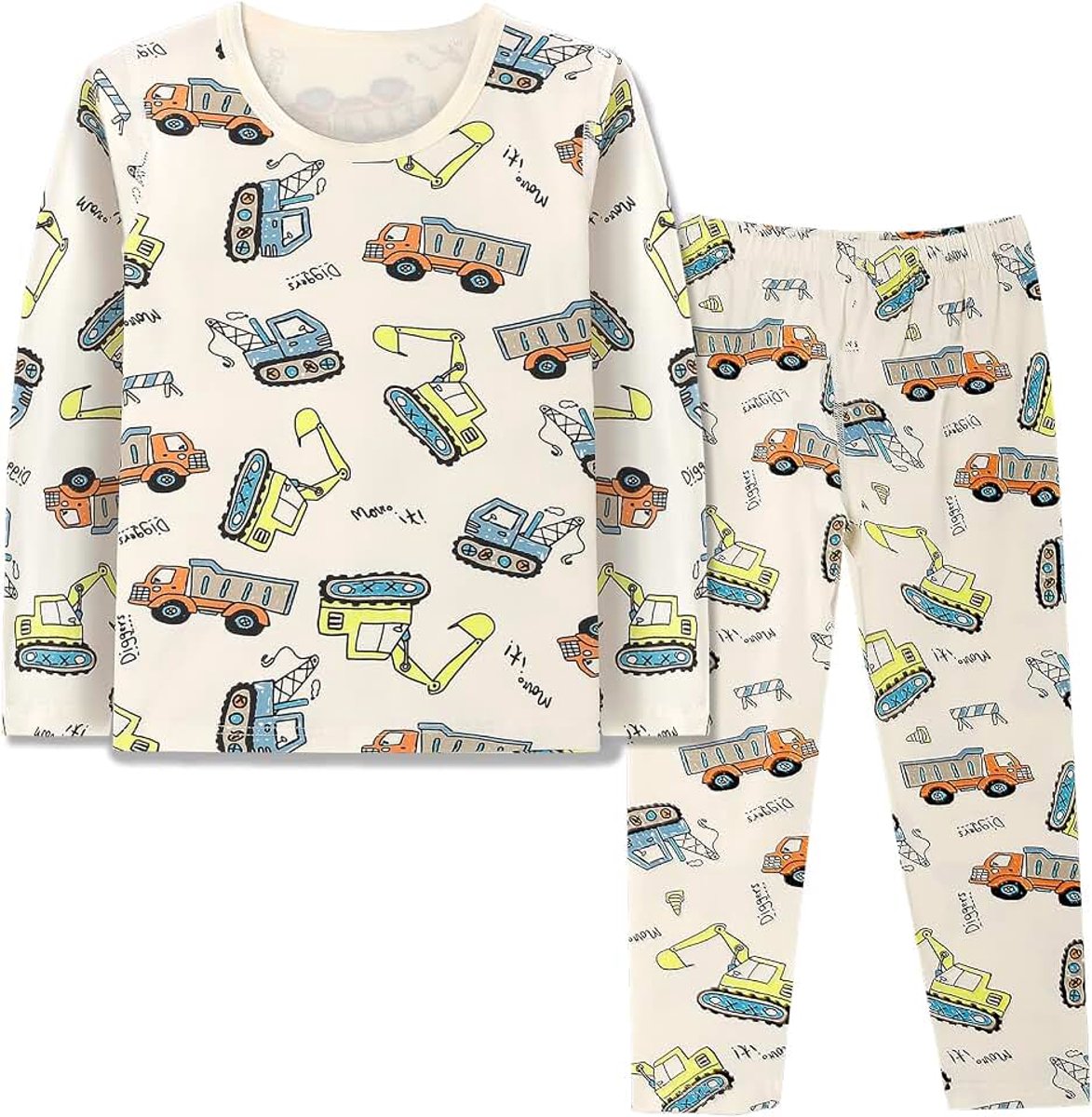 Kinderpyjama voor jongens en meisjes, lange mouwen en broek, katoen, 2-10 jaar