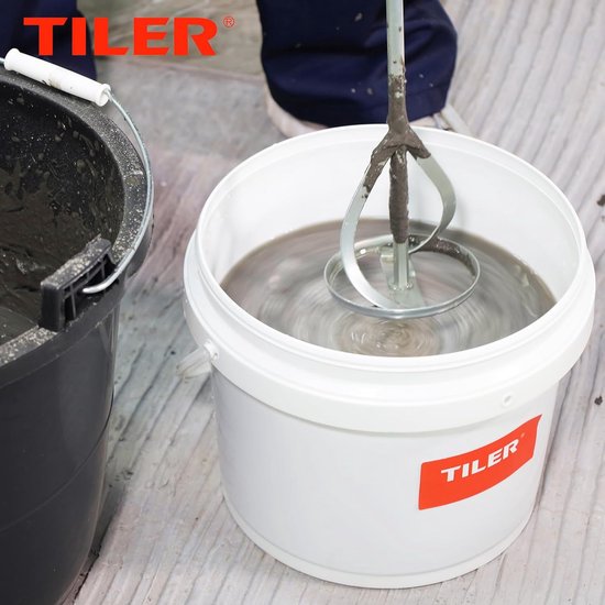 Mortelmixer - Roerstaaf - Materiaal Mengen - Verzinkt Staal - 60 x 400 mm - Zilverkleurig — afbeelding 3