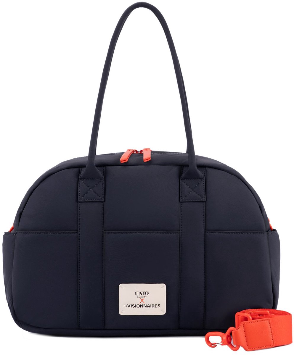 Unio Hamburg x Les Visionnaires handtas schoudertas Unio Bowling NY Navy donkerblauw