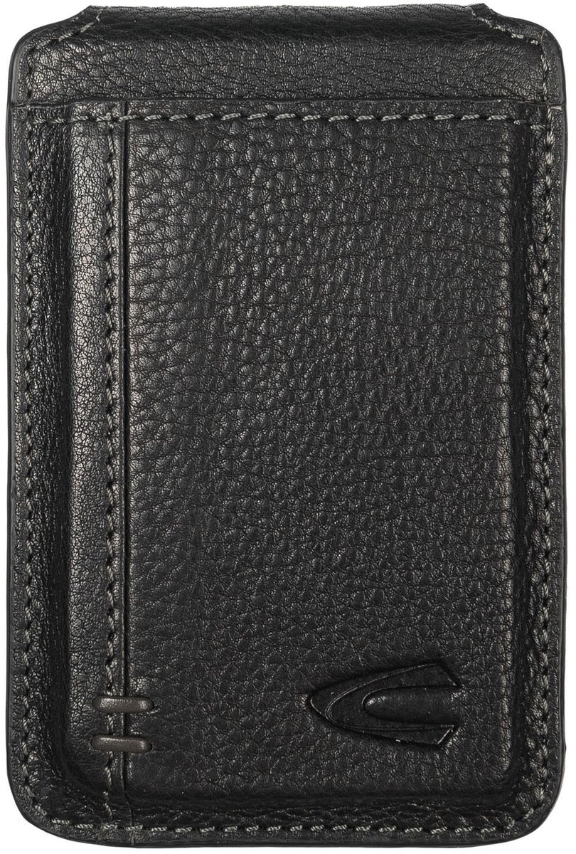 camel active Leren kaarthoes Thunder Magnetic Flip Wallet Black zwart