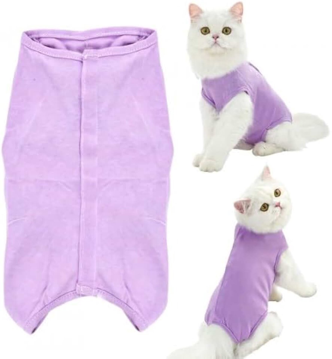 Herstelpak voor katten, kleding na de operatie voor kittens, pyjama tegen likken voor honden en katten, sterilisatiekleding voor katten, na operaties, voor buikwonden (S)