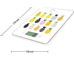 Balance de cuisine électronique slim LITTLE BALANCE 8341 - 5 kg / 1 g - plateau en verre trempé - extra plate - BD Ananas