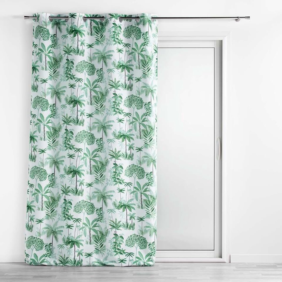 Douceur d'intérieur, Gordijn met oogjes (140 x 260 cm) Amazonia groen, bedrukt polyester