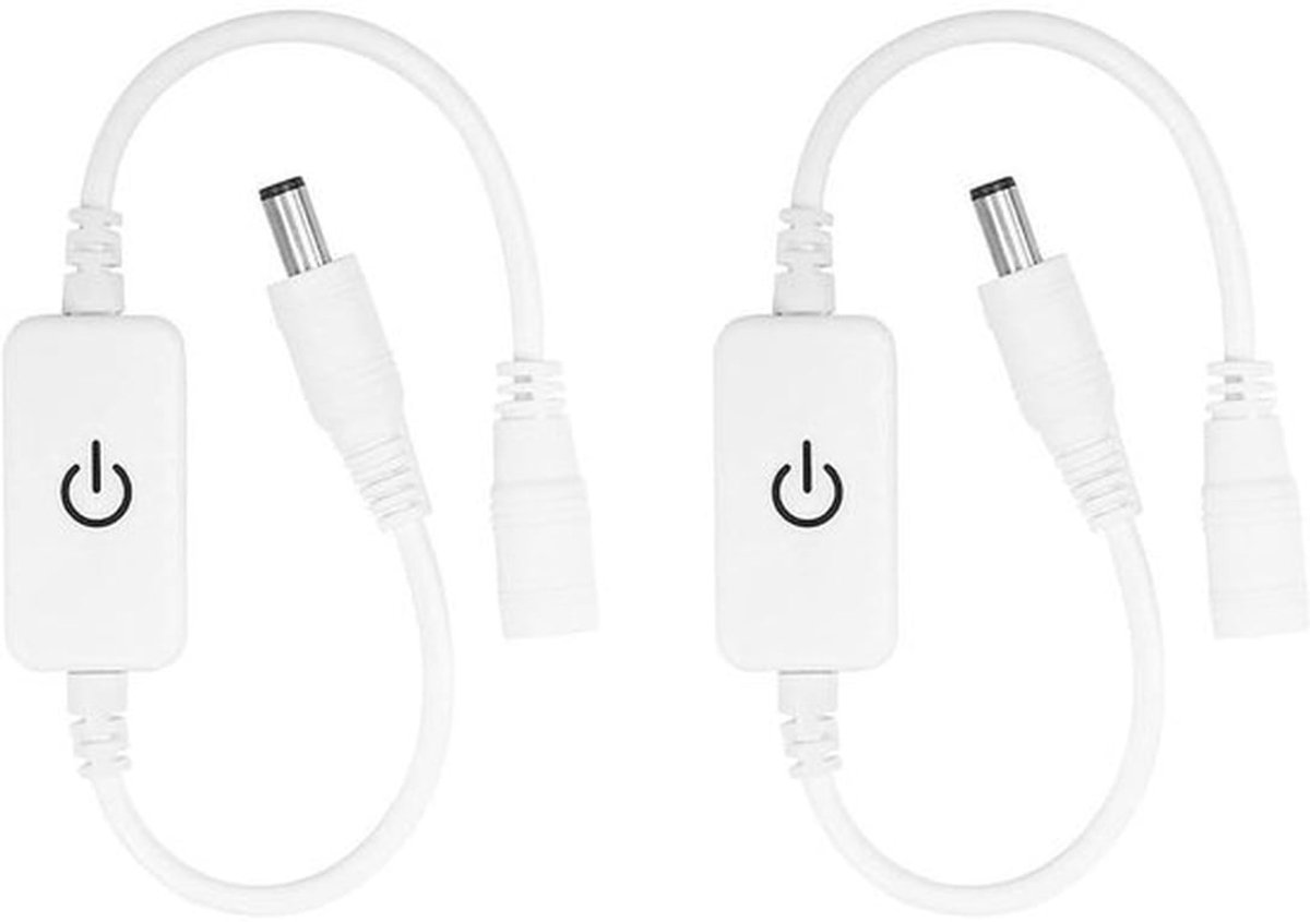 DC Mini Dimmer Touch Switch - LED-strips - Voor het dimmen van lampen - Wit - Eenvoudig te installeren - Geschikt voor 12V-24V - Compact ..
