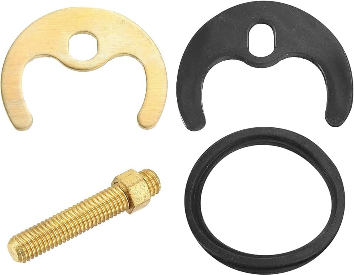 1 set kraan bevestigingsbeugel, kraan hoefijzer dubbel gat, bevestigingscirclip-sluitring koperen circlip verlengen kraanonderlegringen, roestvrij staal messing