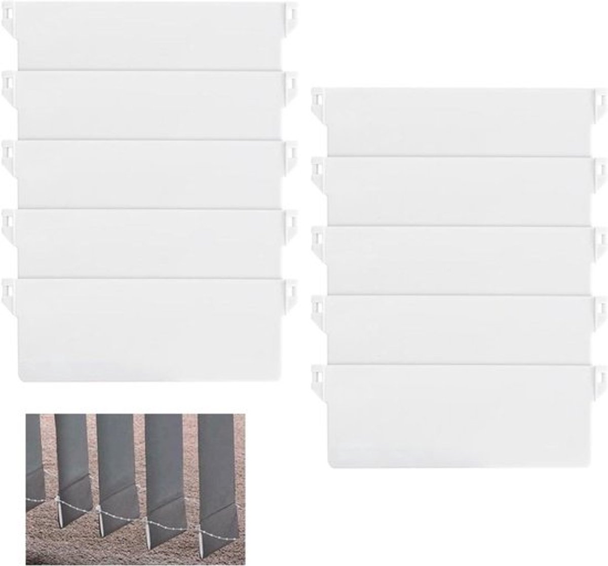 Verticale jaloezieën lamellen 127 mm wit - 10 stuks - Reserveonderdelen reparatieset