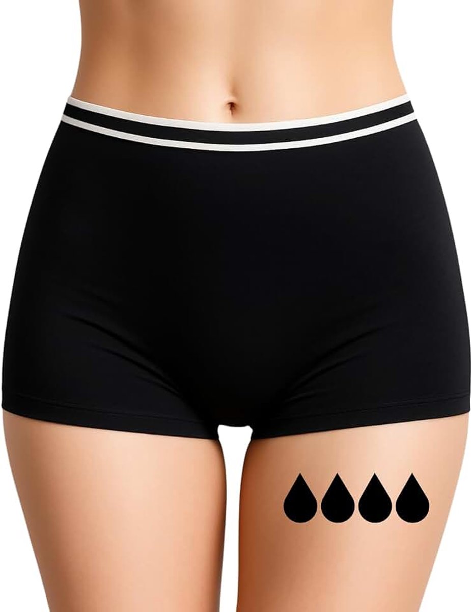 Menstruatie-ondergoed, vergelijkbaar met 2-3 tampons; uitwasbaar; katoen; ecologisch; menstruatieondergoed voor ongestelde vrouwen, slips, absorberend; voor meisjes en dames; XXS-3XL