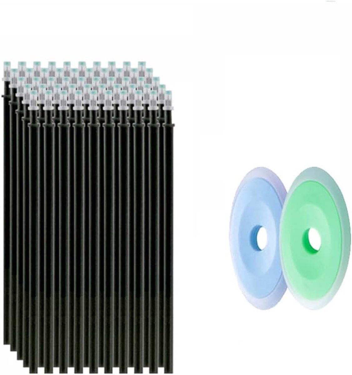 50 stks/partij Uitwisbare Gel Pen Vullingen 0.5mm Blauw Zwart Rode Inkt Kantoor School Uitwisbare Pen Wasbaar Handvat Gekleurde Uitwisbare Inkt Pennen Schrijven Briefpapier (zwart)