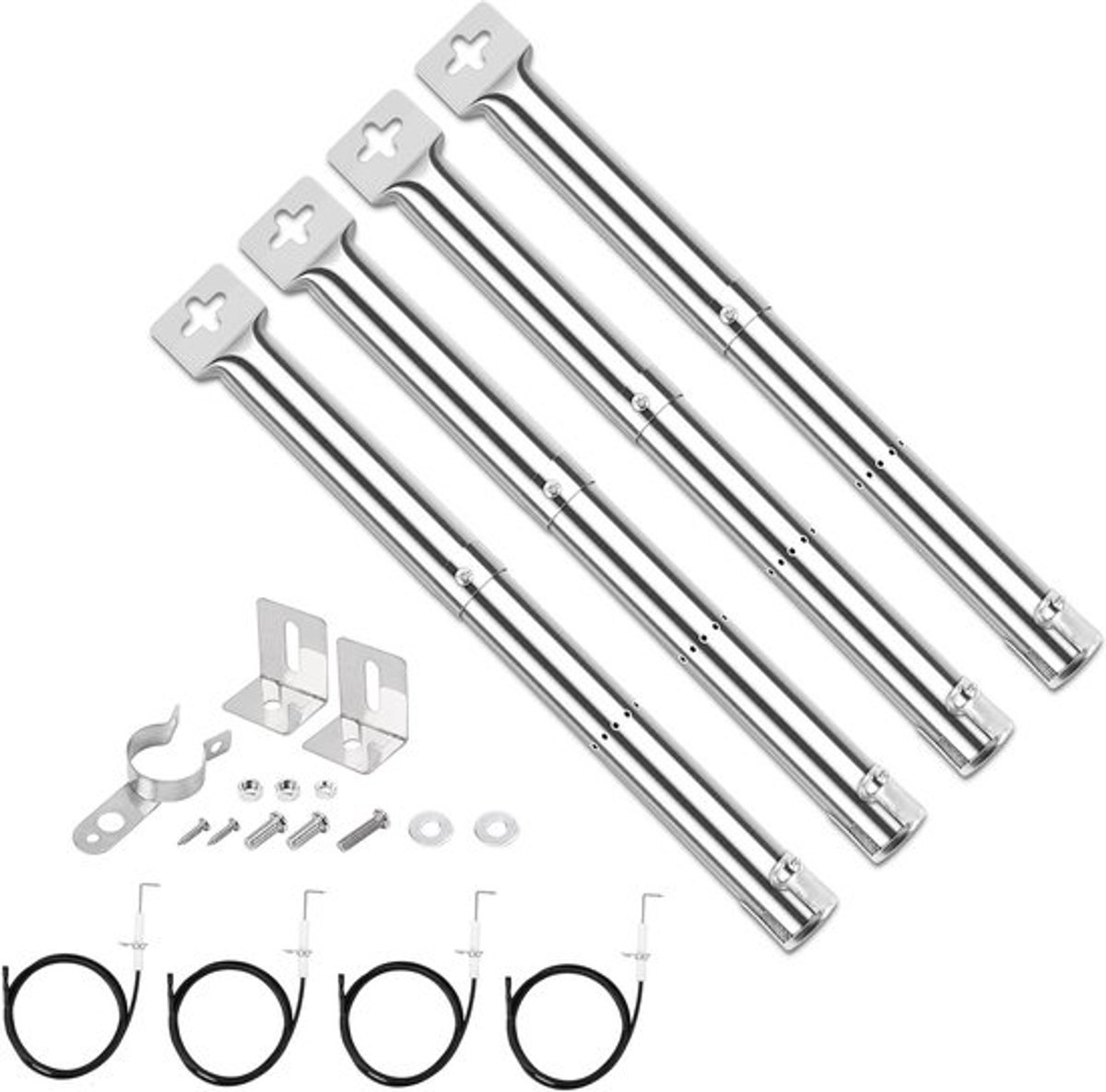 Universele RVS Branders voor Camping en Buiten koken - Vervangingsset voor Grill en BBQ (4 Stuks)