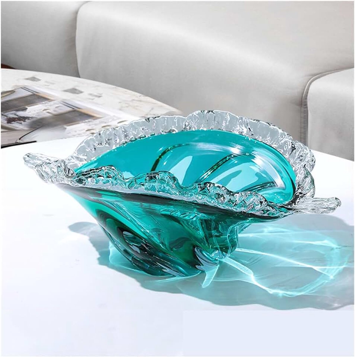 Fruitschaal Glazen fruitschaal - Decoratieve schelpvormige gekleurde glazen schaal for fruithapjes Snoep Tafelmiddenstuk