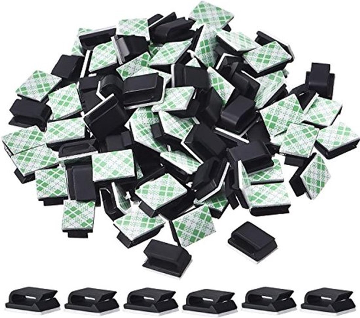100 stuks zelfklevende kabelclips voor kabelbeheer - wit.