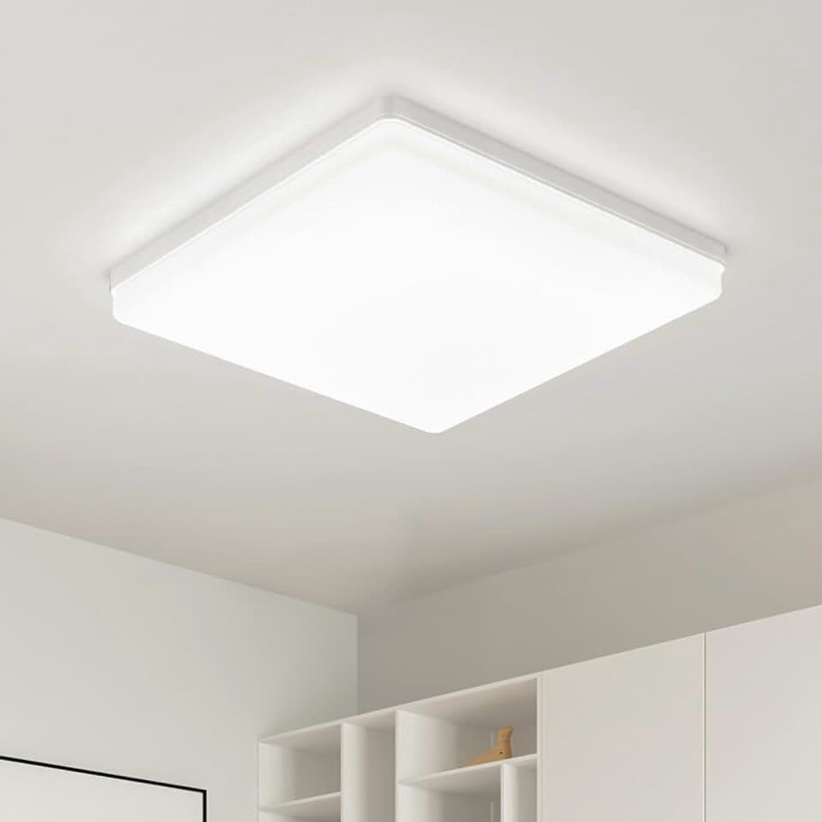 LED Plafondlamp: 30CM 48W Vierkante Moderne Plafondlampen 4000K, 4800LM Plafondlamp IP44 Waterdicht voor Slaapkamer, Badkamer, Woonkamer, Keuken, Kantoor