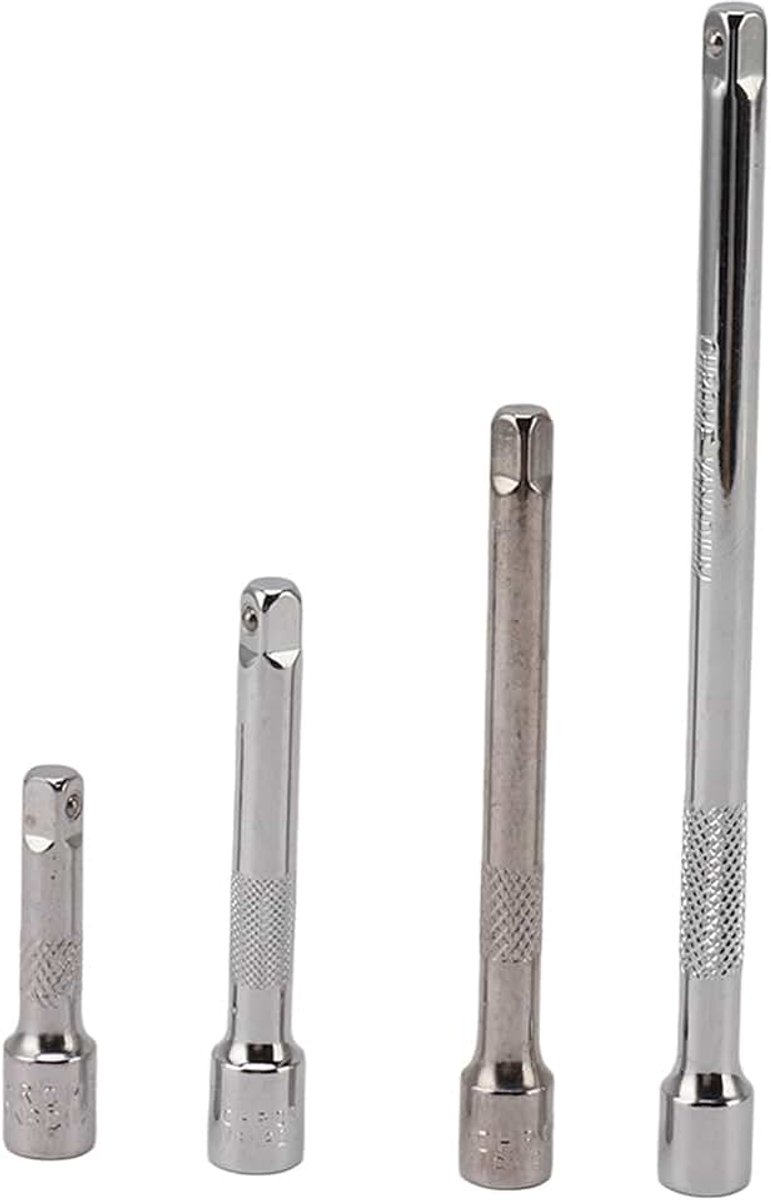 4 Stks 1/4in Drive Socket Extension Bar Set, Chroom Vanadium Staal Drive Impact Socket Extension Bar Set Lange As 50mm 75mm 100mm 150mm