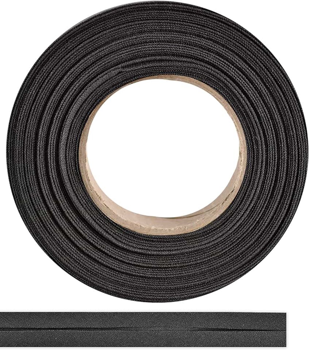 Biasband van 100% katoen, 10 m x 60 mm (gevouwen), hoogwaardige rand, katoenen band, biasband, ideaal voor doe-het-zelf naaien, in België gemaakt, op een rol (donkergrijs)