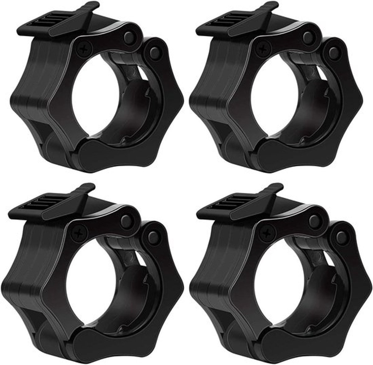 Set van 2 verstelbare halters met klemringen, zwart - Gewichtheffen & gymnastiekuitrusting