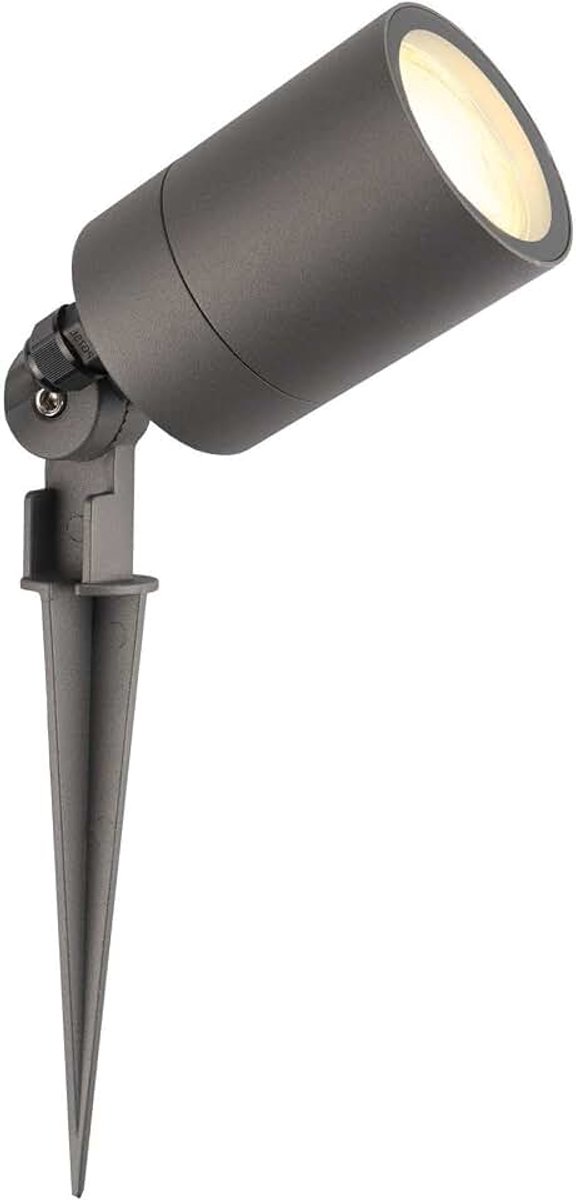 LED Prikspot met grondspies antraciet warm wit 3W GU10 IP65 | Voor tuin terras oprit paden borders en sfeervolle buitenverlichting