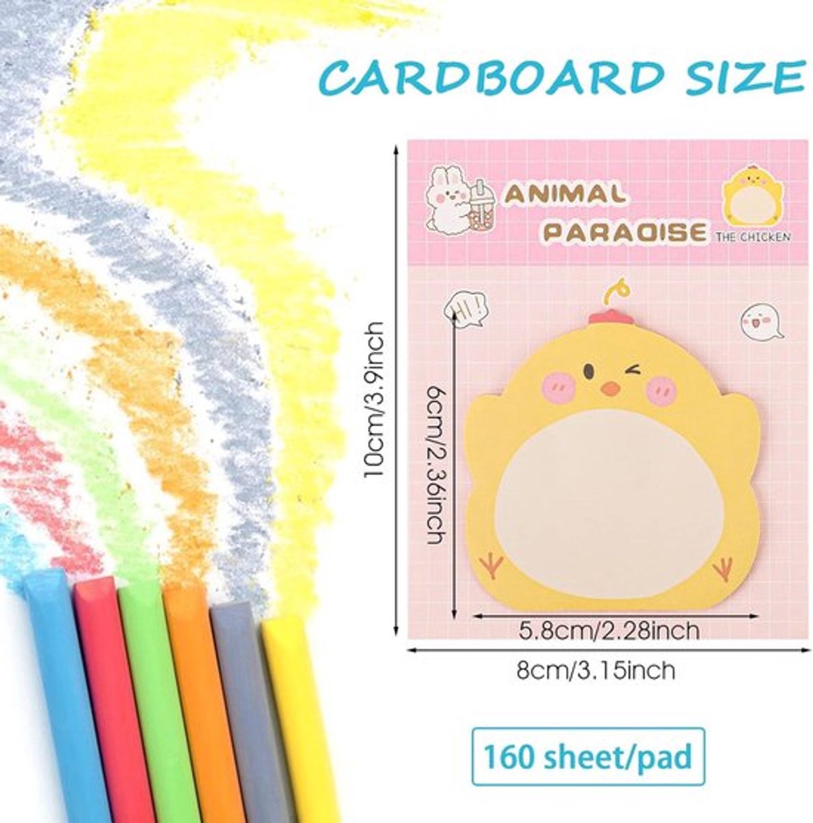 Plaknotities 160 vellen 8 Packs - Dieren vorm markers - Zelfklevende memoblokken - Thuiskantoor kamergenoten - Geschenken tabbenodigdheden