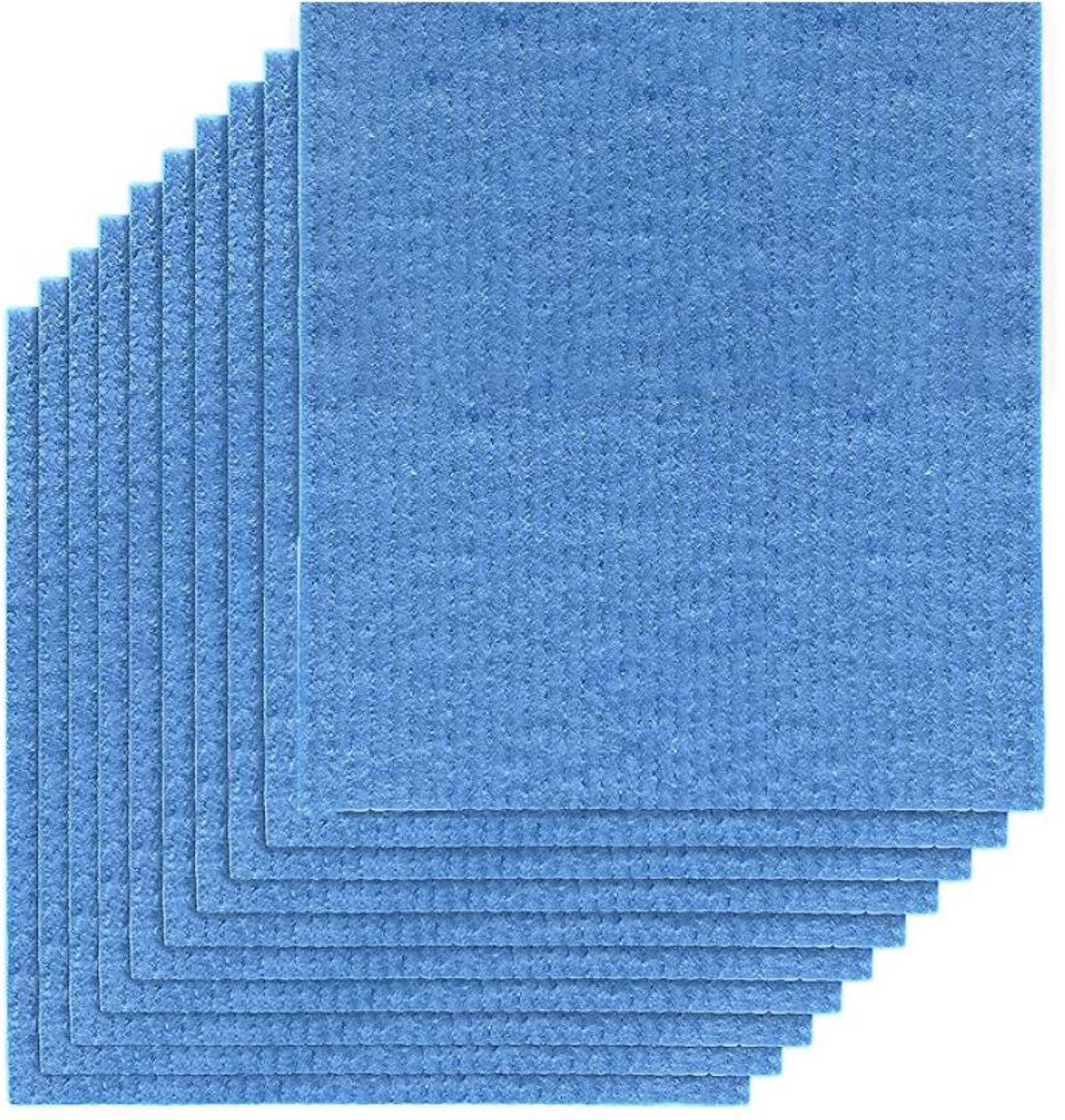 Vaatdoek - 10 stuks - Vaatdoekjes - Zweedse vaatdoeken - biologisch afbreekbare poetsdoeken - plasticvrije poetsdoeken - Eco-vriendelijke herbruikbare vaatdoeken - vaatdoeken - 20 x 18 cm - herbruikbaar en absorberen - droog snel - geurloos - Blauw