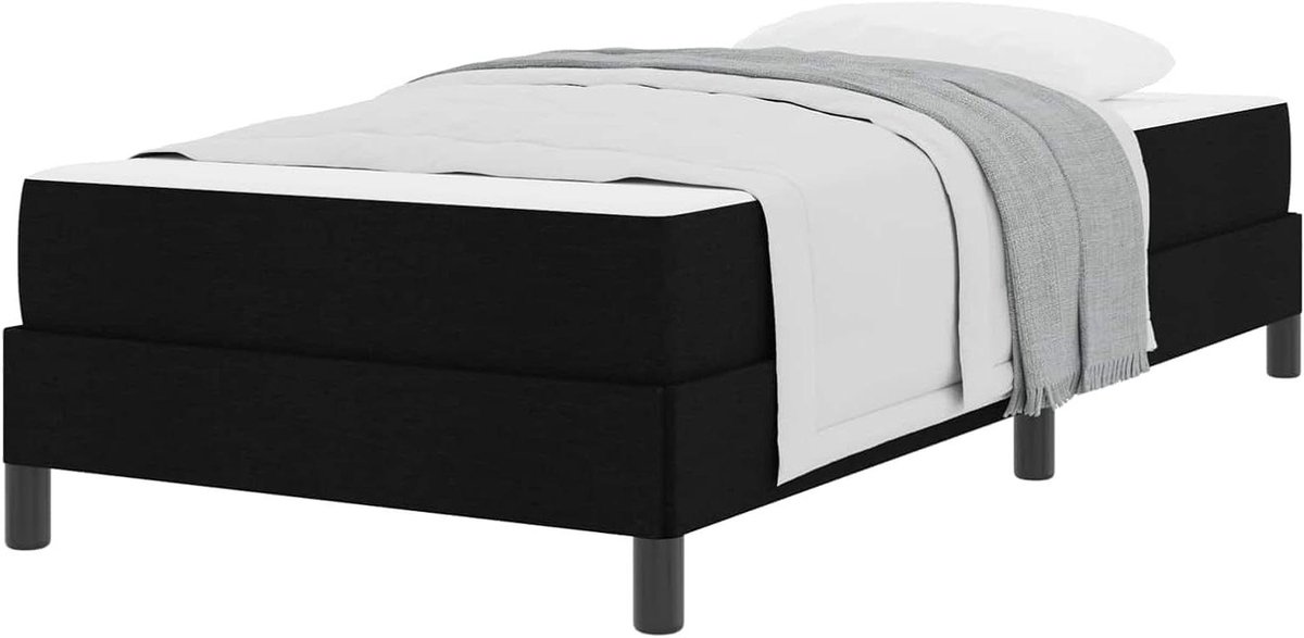 Boxspringbed met matras - Modern slaapbed - Comfortabel slapen - Stevig houten frame - 100 x 200 cm - Zwart