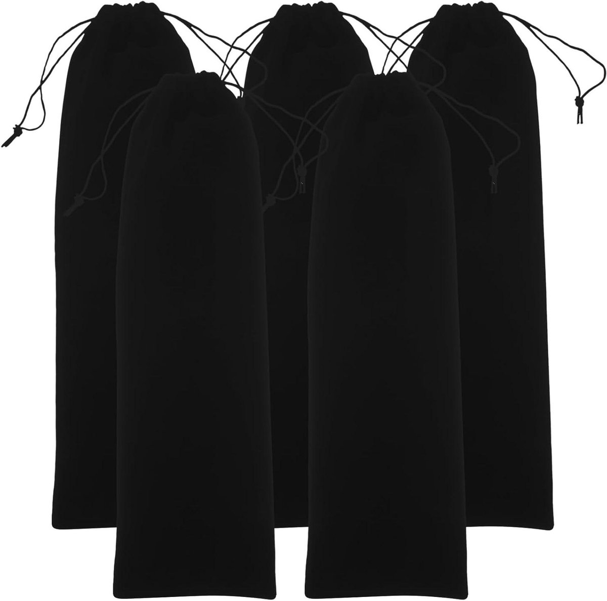 Stijltang etui - Haartang tas - Reis opbergen - Trekkoord sluiting - 5 stuks - Zwart