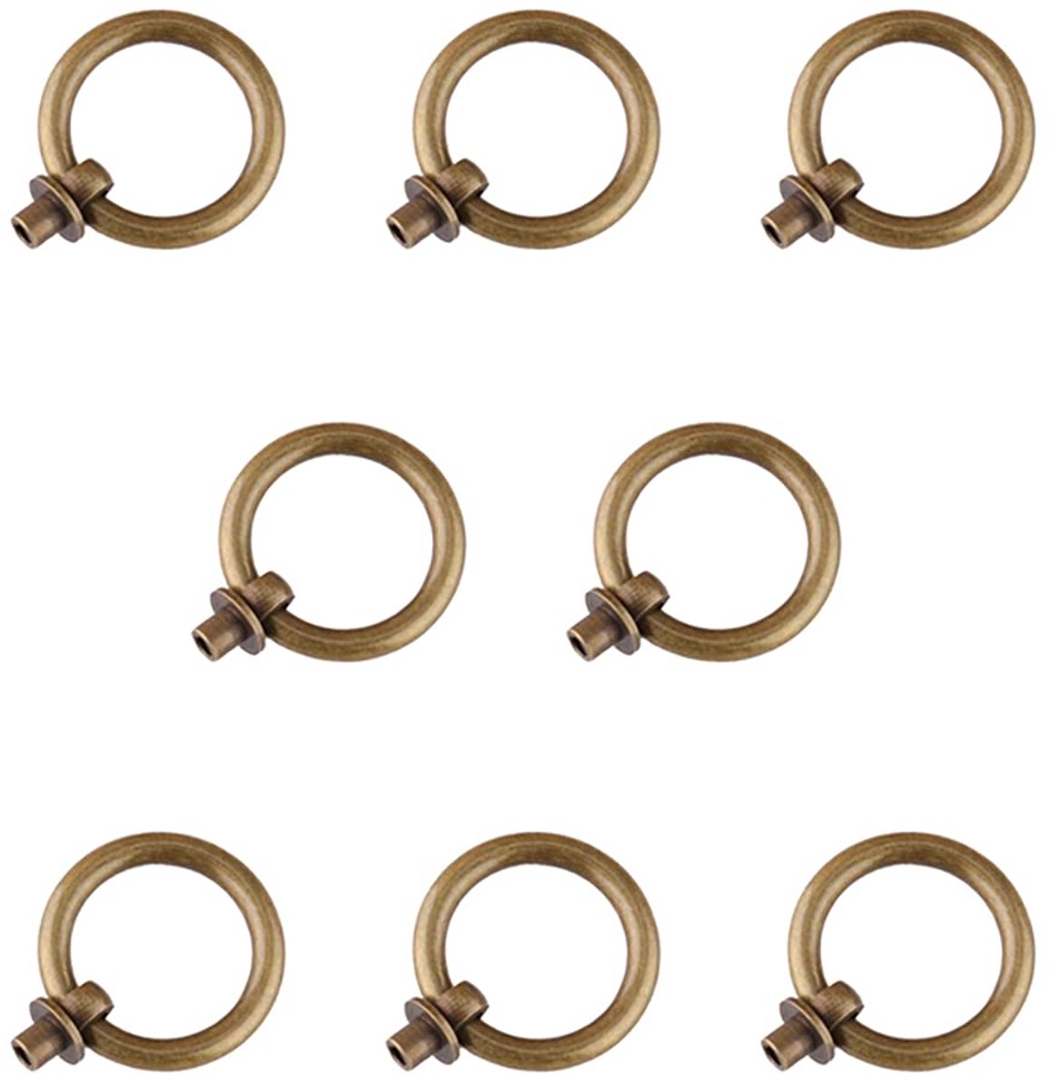 8-delige antieke messing ringtrekhandgreep voor keukenkast kledingkast lade meubels hardware retrostijl kleine trekring (antiek brons)