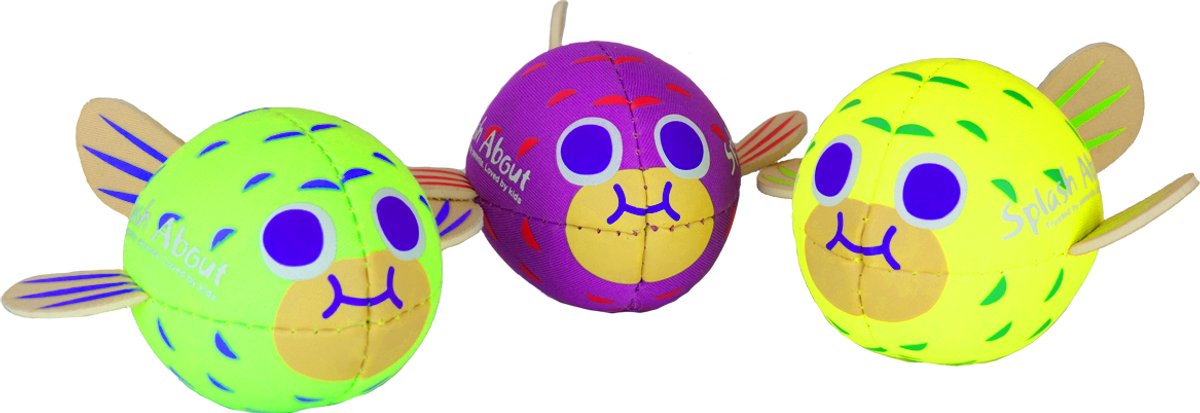 Splash About Mini Pufferfish Zwembadballen - Set van 3 Sensorische Neopreen Waterballen voor Baby's en Kinderen