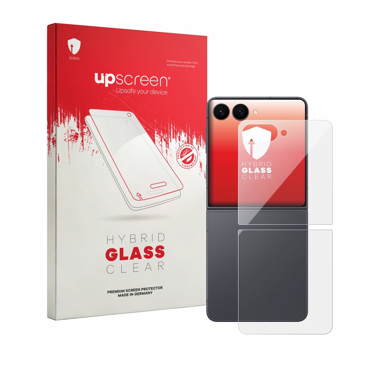 upscreen - Screenprotector voor Samsung Galaxy Z Flip 8 (Achterkant) - Folie Beschermfolie Beschermglas transparant
