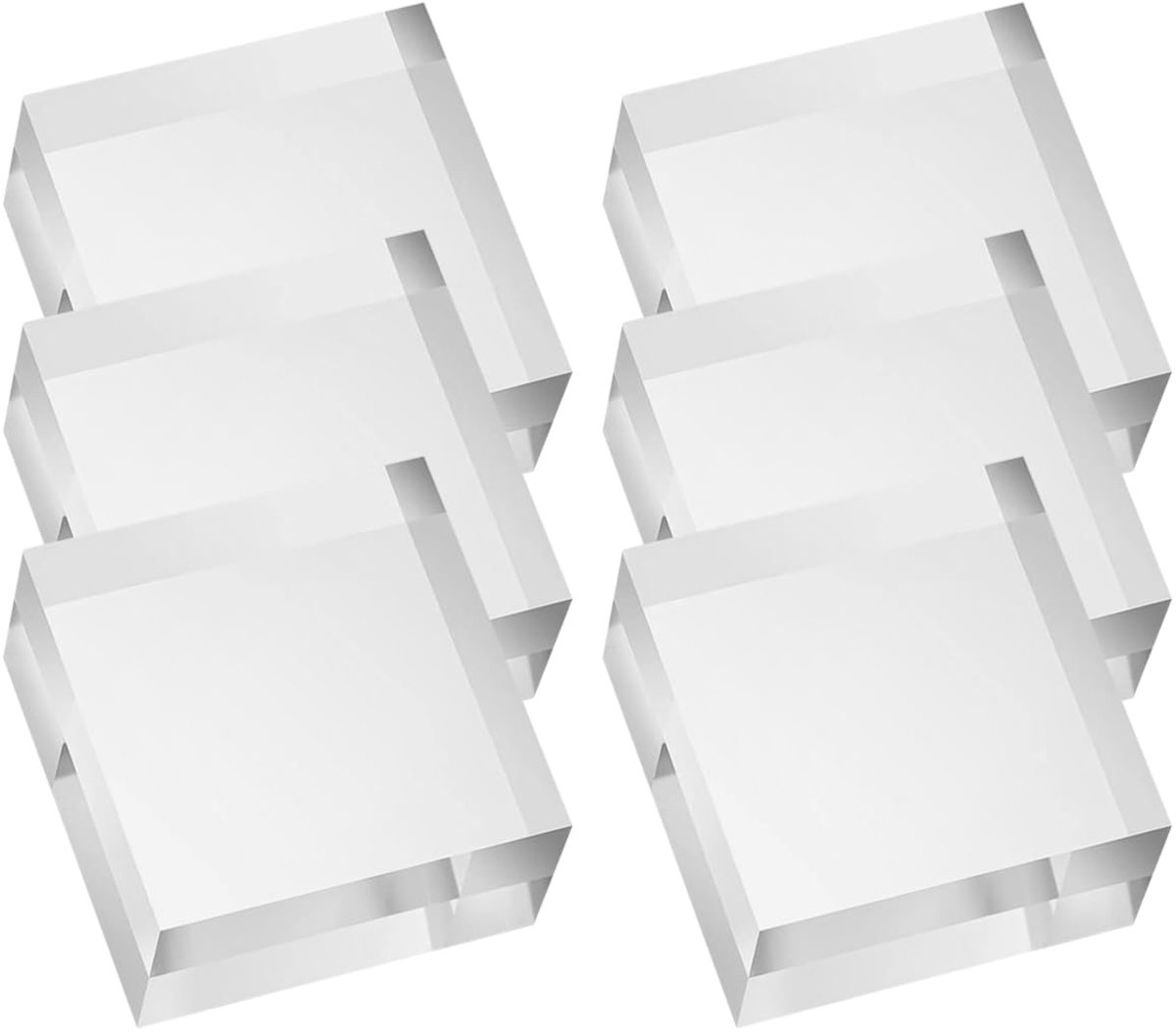 Acryl kubus 5,08 x 5,08 x 2,5 cm acryl vierkante displayblokken vierkante heldere gepolijste display kubus blok voor ring sieraden vitrine houder basis