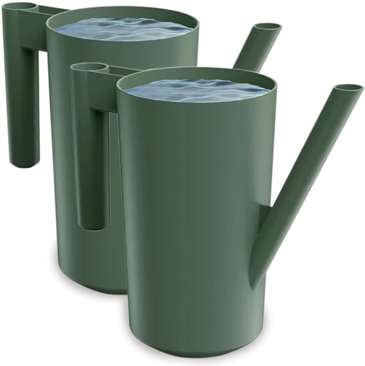 Gieter 2,0 liter voor huis en tuin - van robuuste kunststof - gieter voor eenvoudige irrigatie van bloemen, planten en kamerplanten set van 2 (2 stuks) groen