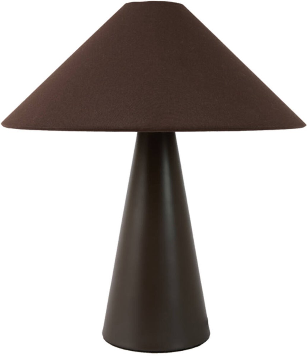 Light&living Tafellamp E14 Ø40x44,5 cm DOLORE donker bruin+linnen d bruin