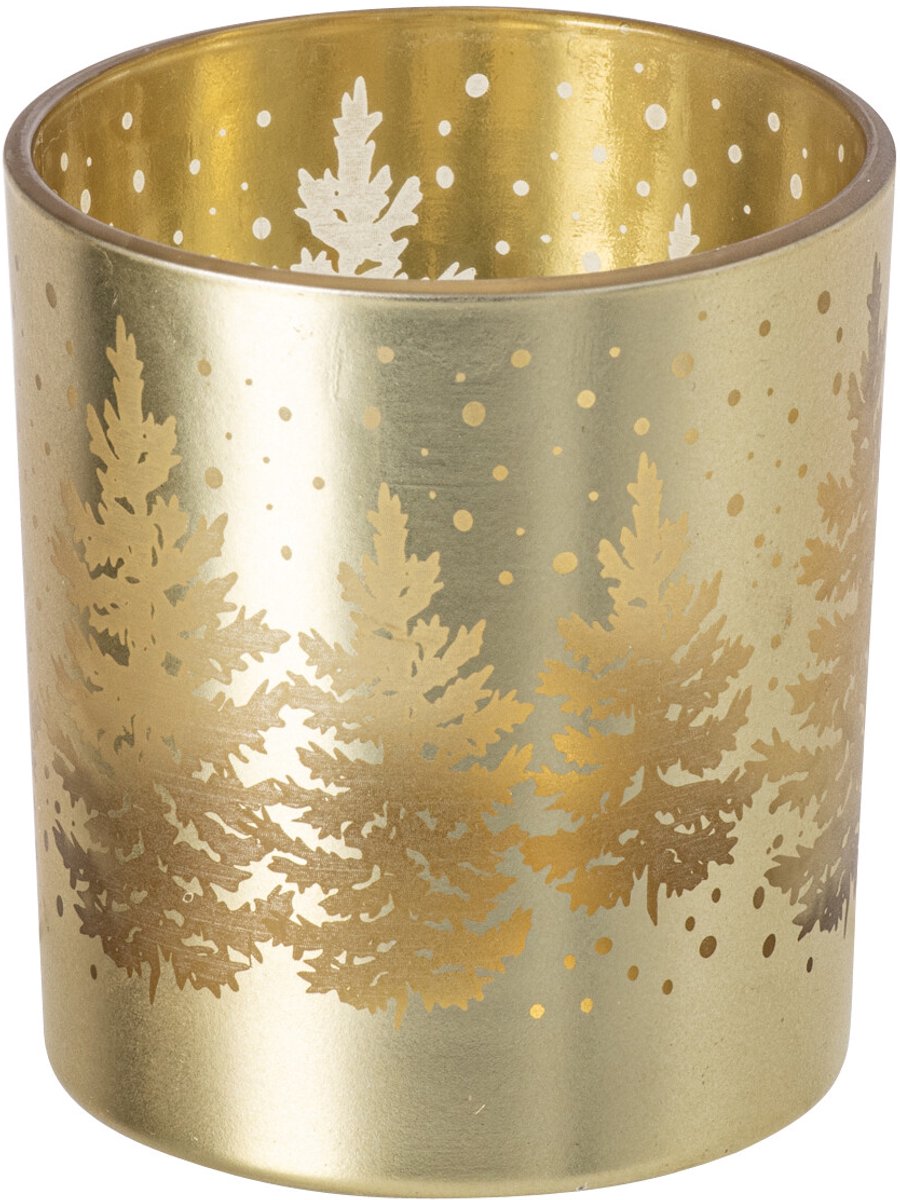 J-Line Boomkandelaar - glas - goud - small - set van 4