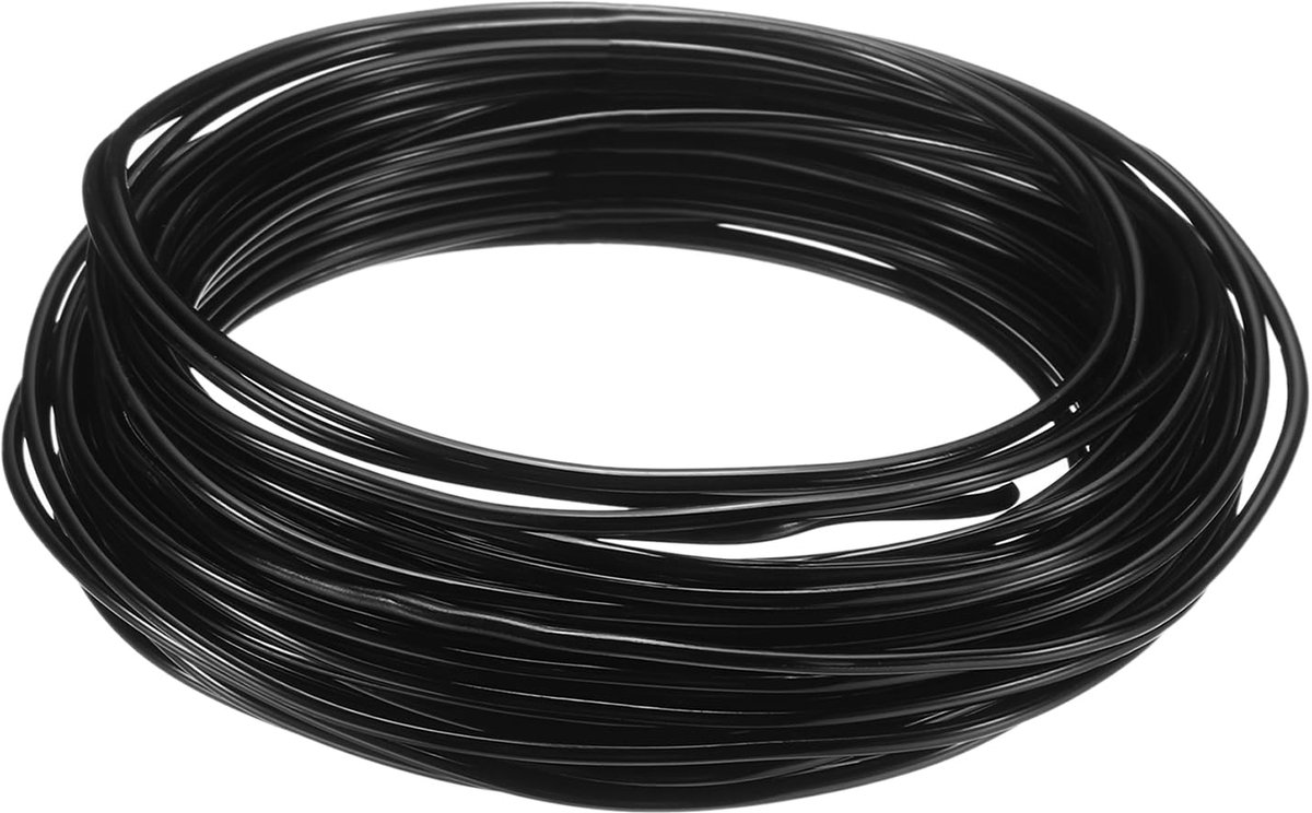 Aluminium, 2 mm, 10 m lengte, flexibele draad voor bonsai voor tuin, tuinbouw, landschapsarchitectuur, plantage, zwart