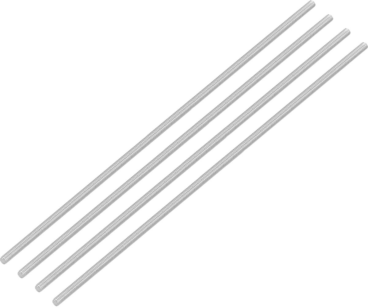 4 stuks draadstangen, M3 x 160 mm, 304 roestvrij staal, draadstang met metrisch voldraad, M3-0,5 draadgang voor meubel- en machinemontage