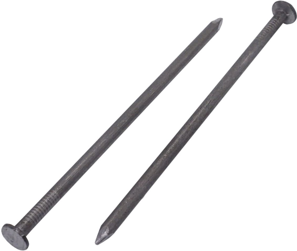 (Pack van 40 stuks) Koolstofstaal 4,0 x 100 mm constructienagels, platte ronde kop, multifunctionele gemeenschappelijke draadnagels, houtwerk (40, 4,0 x 100 mm)