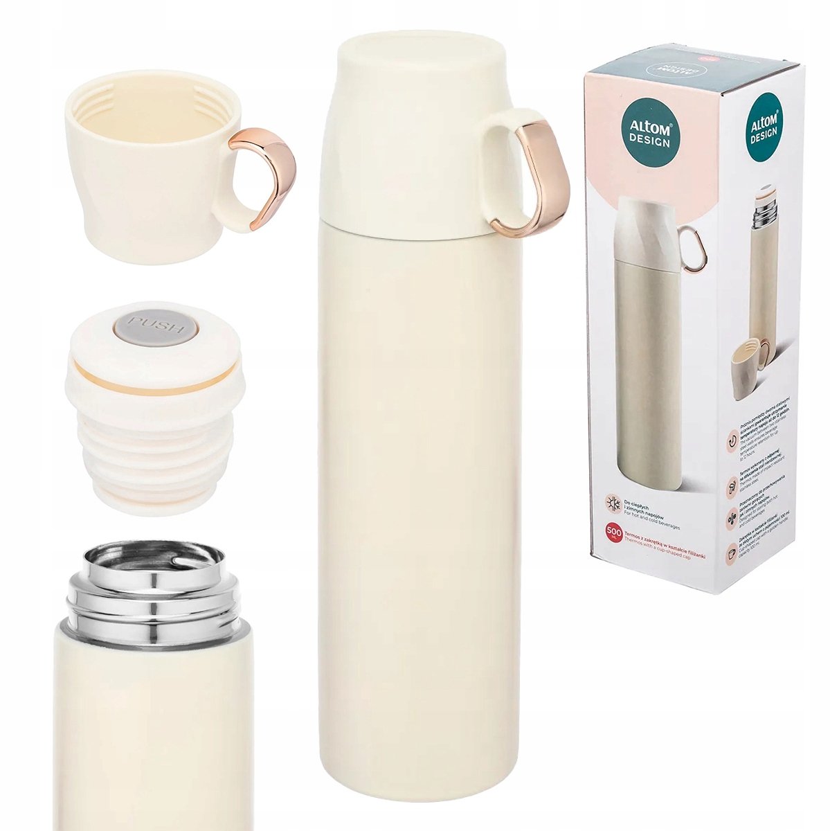 Altom Design Thermosbeker 500ml RVS - Wit
