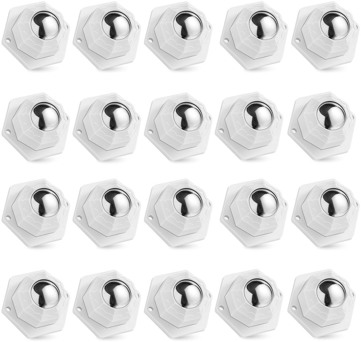 20 stuks zware kogelwielen, zelfklevend, 31 mm, mini-meubelwielen, zelfklevend, 360 graden wielen om te lijmen, zware meubelwielen, wit, sterk rolwiel voor kleine meubels, vuilnisbak