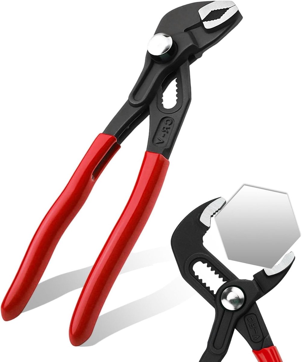 Waterpomptang - Verstelbare Tang - Loodgieterswerk Reparatie - Ergonomische Handgreep - 180mm Lengte - Rood