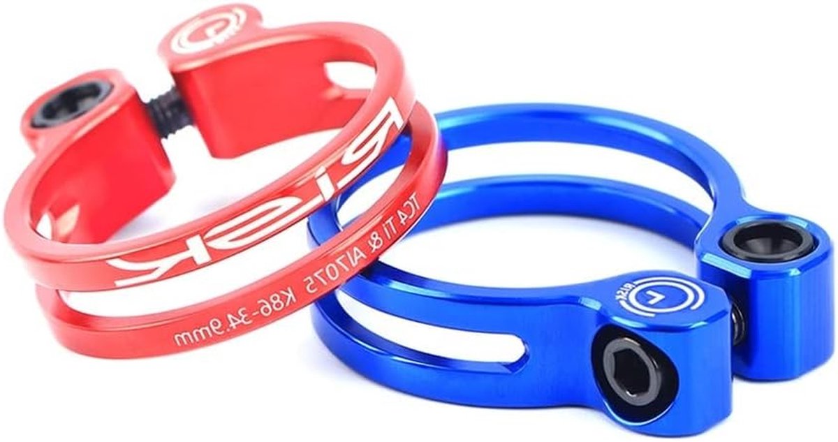 Zadelpenklem - Zadelklem Fiets - Zadelhoogte Verstellen - Quick Release - 34.9 mm - Blauw
