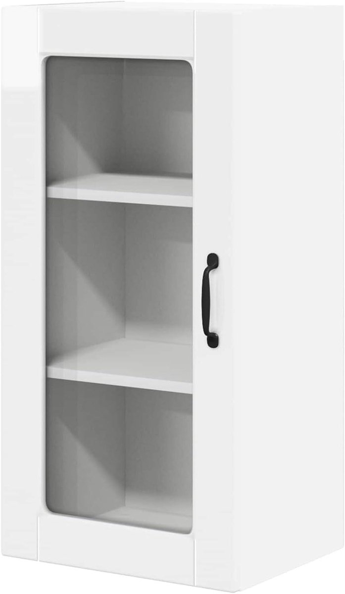 Keukenkast - Wandkast keuken - Keuken organiseren - Schuifdeuren - 40 x 31 x 80 cm - Hoogglans wit