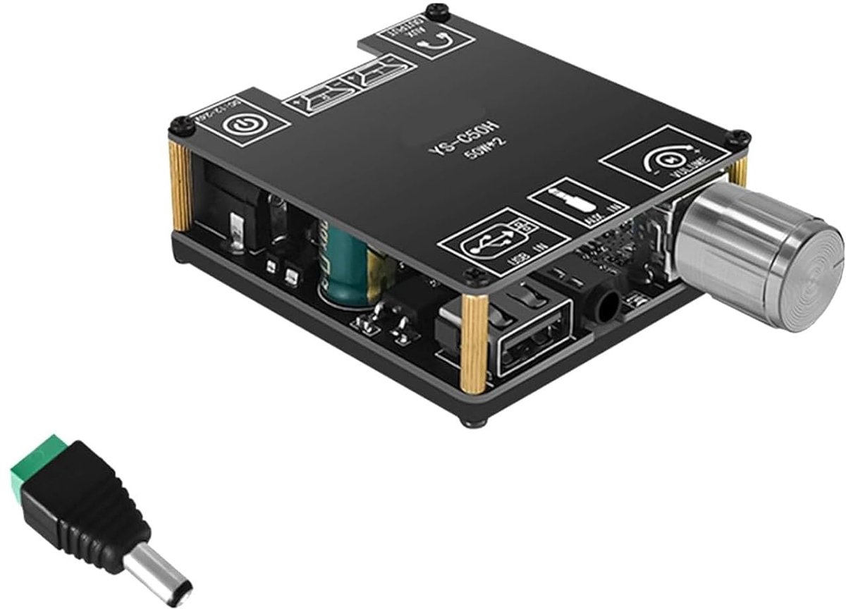 SnelShoppen - Bluetooth Versterker Printmodule, Digitale Power Versterker Kaart, Twee-Kanaals 2 x 50 W Hi-Fi, Stereo Bluetooth Digitale Versterker Mod