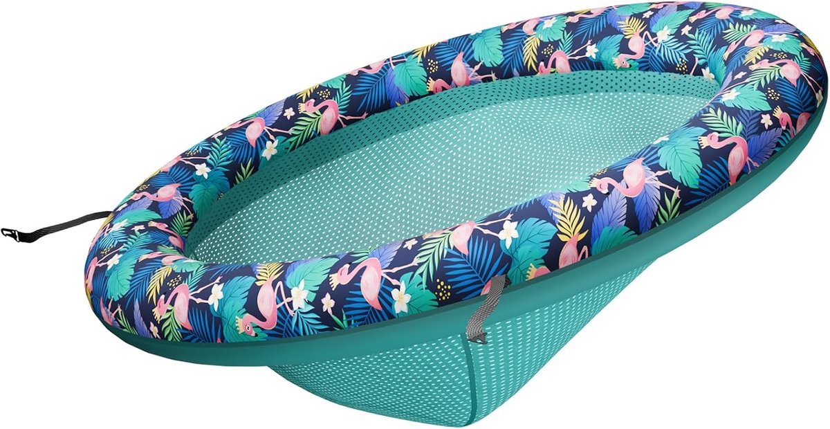 Luchtmatras met net, waterhangmat voor volwassenen, zwemstoel, waterligbed voor zomer, zwembad en zwembadfeest, 92 × 90 cm