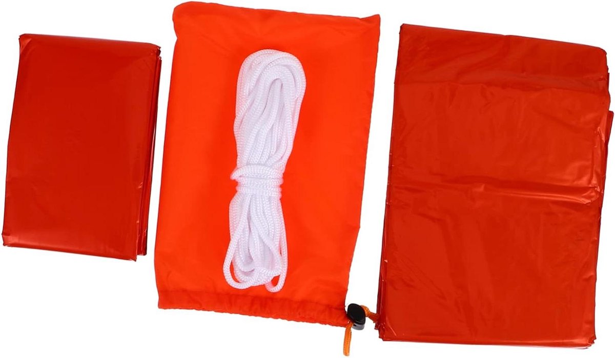 Noodtent met slaapzak - Opvang voor buiten - Kamperen en reizen - Lichtgewicht en waterdicht - 245 cm lengte - Oranje