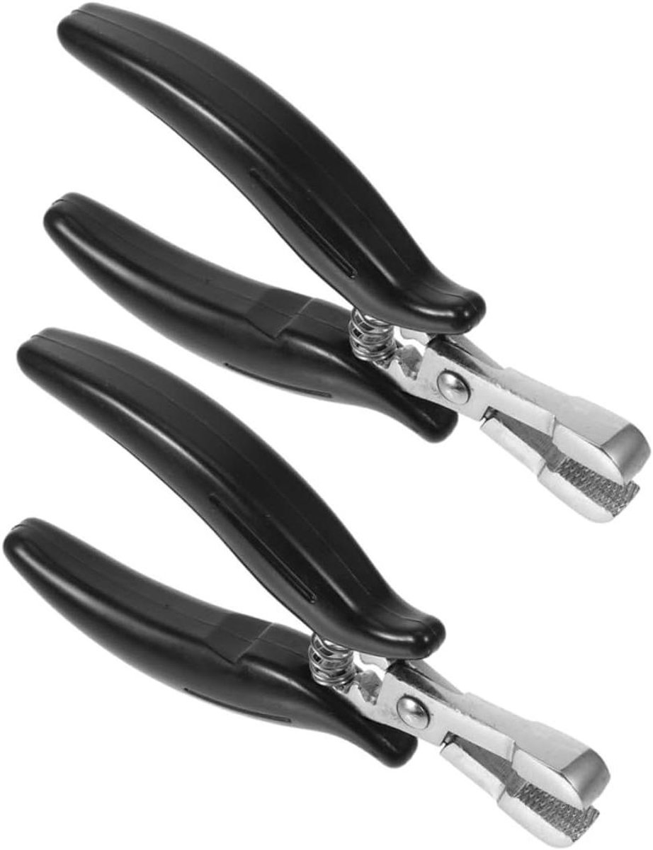 Haarverlenging Tangen - Mini Tangen - Extensions Plaatsen - Netvormige Tandstructuur - 15 cm - Zwart